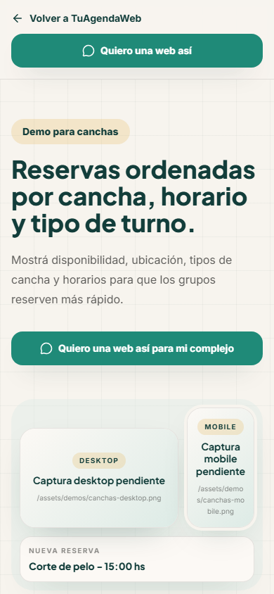 Vista mobile Canchas