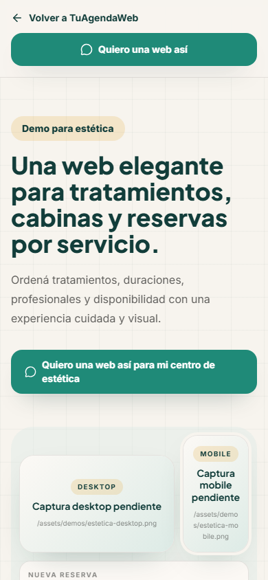 Vista mobile Estética
