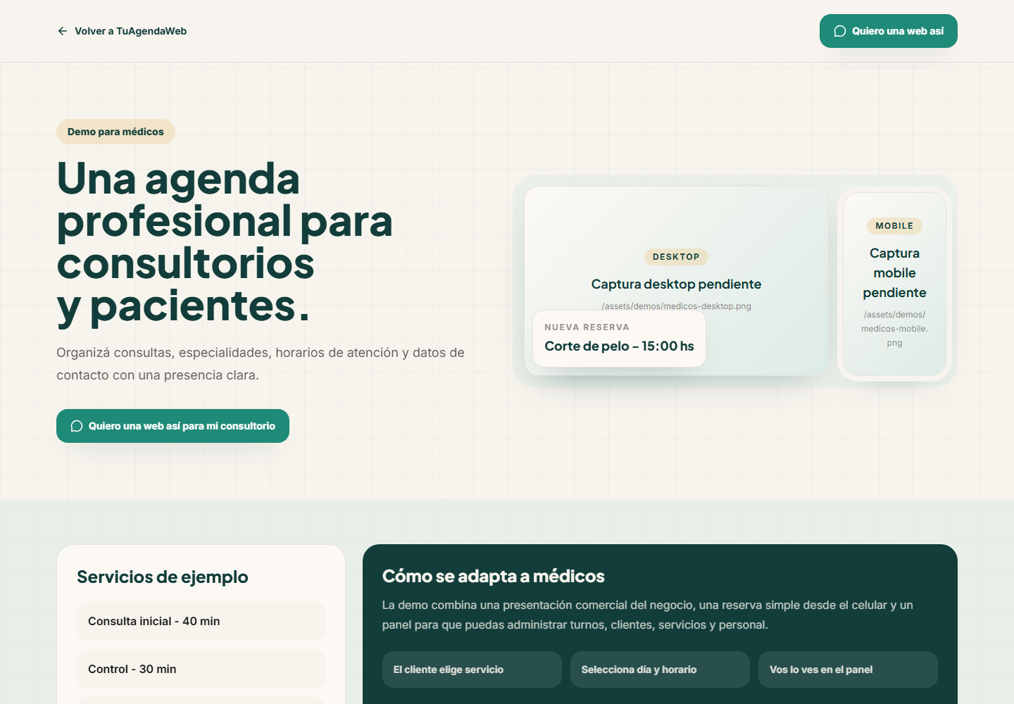Vista desktop Consultorios
