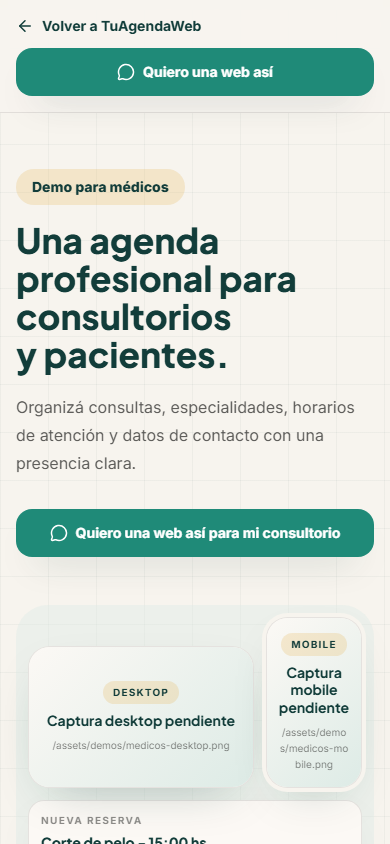 Vista mobile Consultorios