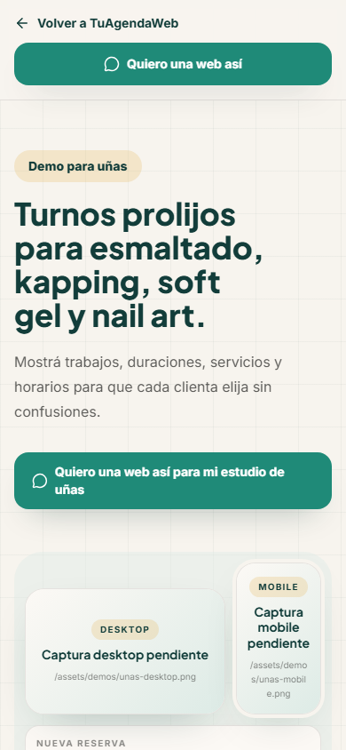 Vista mobile Uñas